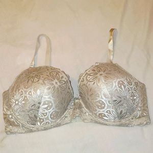 Nude convertible lace overlay bra